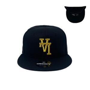 Los Angeles GOLD LA Wavy Upside Down Snapback Hat All Black